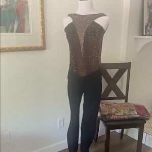 Elegant Brown and Black Jumpsuit